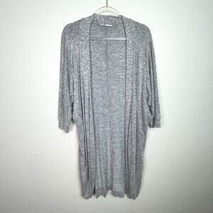 RUMORS Heather Gray Midi Length Open Cardigan Size L